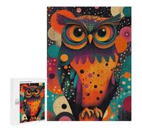 Jigsaw Puzzles for Adults 500 PCS Colorful Owl with Abstract Background Whimsical Owl Pop Art Adult Jigsaw Puzzle Relax Games Wall Decoration Gifts for Friends And Family 500 PCS