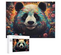 Jigsaw Puzzles for Adults 500 PCS Colorful Panda Floral Artwork Puzzle for Adults Relax Games Difficult Hard Gifts for Friends And Family 500 PCS