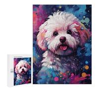 Jigsaw Puzzles for Adults 500 PCS Colorful Poodle Art Print Puzzles for Teenagers Precision Cutting Difficult And Challenge Birthday And Unique Gifts 500 PCS