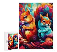 Jigsaw Puzzles for Adults 500 PCS Colorful Squirrels in Autumn Puzzle for Adults Relax Games Difficult Hard Gifts for Friends And Family 500 PCS