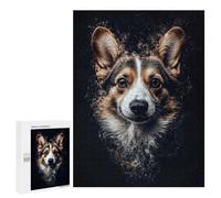 Jigsaw Puzzles for Adults 500 PCS Corgi Portrait with Digital Dust Effect Puzzle For Teenagerss But Fun And Humorous Wishlist with Santa Claus Unique Birthday And Xmas Gifts 500 PCS