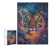 Jigsaw Puzzles for Adults 500 PCS Cosmic Tiger Gaze Adult Puzzles Brain Teaser Game Presents for Women Gifts for Friends And Family 500 PCS