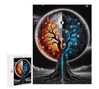 Jigsaw Puzzles for Adults 500 PCS Cosmic Tree of Fire And Ice Jigsaws for Adults Relax Games Presents for Women Gifts for Friends And Family 500 PCS