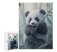 Jigsaw Puzzles for Adults 500 PCS Cute Panda with Bamboo Shoot Adult Puzzles Brain Teaser Game Presents for Women Gifts for Friends And Family 500 PCS