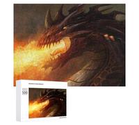 Jigsaw Puzzles for Adults 500 PCS Dragon Breathing Fire Artwork -1 Jigsaw Relaxing Games Analysis And Logic Unique Birthday And Xmas Gifts 500 PCS