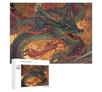 Jigsaw Puzzles for Adults 500 PCS Dragon's Fiery Ascension Jigsaws for Adults Fun Games Perfect Decoration Challenging To Complete 500 PCS