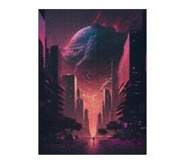 Jigsaw Puzzles for Adults 500 PCS Dystopian Cityscape Neon Dreams Jigsaws for Adults Relaxing Games Wall Decoration Fun Activities at Home 500 PCS