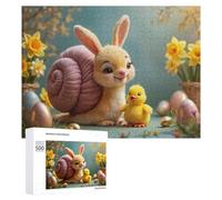 Jigsaw Puzzles for Adults 500 PCS Easter Bunny And Chick Jigsaw Relaxing Games Analysis And Logic Unique Birthday And Xmas Gifts 500 PCS
