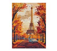 Jigsaw Puzzles for Adults 500 PCS Eiffel Tower Autumn Adult Jigsaw Puzzle Brain Teaser Game A Work of Art Challenging To Complete 500 PCS