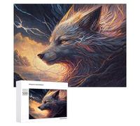 Jigsaw Puzzles for Adults 500 PCS Electric Wolf Art Print -1 Jigsaws for Adults Toy Wall Decor Perfect Decoration Challenging To Complete 500 PCS