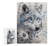 Jigsaw Puzzles for Adults 500 PCS Ethereal Wolf Portrait Jigsaws for Adults Toy Wall Decor Perfect Decoration Challenging To Complete 500 PCS
