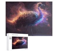 Jigsaw Puzzles for Adults 500 PCS Fantasy Feathered Beast in Cosmic Light Jigsaws for Adults Fun Games Perfect Decoration Challenging To Complete 500 PCS