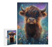 Jigsaw Puzzles for Adults 500 PCS Fantasy Highland Cow Art Print-3 Puzzles for Teenagers Precision Cutting Difficult And Challenge Birthday And Unique Gifts 500 PCS