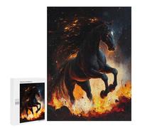 Jigsaw Puzzles for Adults 500 PCS Fiery Black Horse Adult Jigsaw Puzzle Relax Games Wall Decoration Gifts for Friends And Family 500 PCS