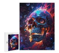Jigsaw Puzzles for Adults 500 PCS Fiery Galaxy Skull Adult Puzzles Brain Teaser Game Presents for Women Gifts for Friends And Family 500 PCS