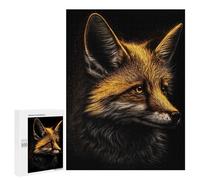 Jigsaw Puzzles for Adults 500 PCS Fox Black Gold Puzzle For Teenagerss But Fun And Humorous Wishlist with Santa Claus Unique Birthday And Xmas Gifts 500 PCS