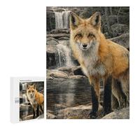 Jigsaw Puzzles for Adults 500 PCS Fox by Waterfall Landscape-1 Jigsaw Puzzles for Teenagers Improve Memory Train Your Brain And Hands Stress Reduction Gifts 500 PCS