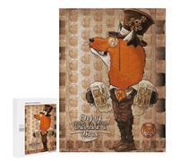 Jigsaw Puzzles for Adults 500 PCS Fox Enjoy Craft Beer Adult Puzzles Brain Teaser Game Presents for Women Gifts for Friends And Family 500 PCS