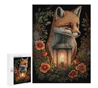 Jigsaw Puzzles for Adults 500 PCS Fox Lantern with Flowers-3 Puzzles for Teenagers Precision Cutting Difficult And Challenge Birthday And Unique Gifts 500 PCS