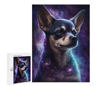 Jigsaw Puzzles for Adults 500 PCS Galactic Chihuahua Art Print -3 Puzzle For Teenagerss But Fun And Humorous Wishlist with Santa Claus Unique Birthday And Xmas Gifts 500 PCS