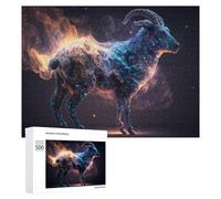Jigsaw Puzzles for Adults 500 PCS Galactic Goat Cosmic Artwork Jigsaw Relaxing Games Analysis And Logic Unique Birthday And Xmas Gifts 500 PCS