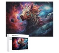 Jigsaw Puzzles for Adults 500 PCS Galactic Horse Cosmic Artwork Jigsaws for Adults Fun Games Perfect Decoration Challenging To Complete 500 PCS
