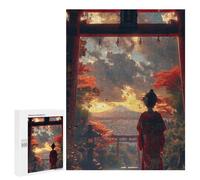 Jigsaw Puzzles for Adults 500 PCS Geisha View Torii And Fuji Adult Puzzles Brain Teaser Game Presents for Women Gifts for Friends And Family 500 PCS
