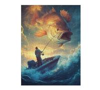 Jigsaw Puzzles for Adults 500 PCS Giant Fish Catch Jigsaws for Adults Relaxing Games Wall Decoration Fun Activities at Home 500 PCS