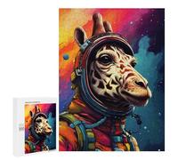 Jigsaw Puzzles for Adults 500 PCS Giraffe Astronaut Space Art Puzzles for Teenagers Precision Cutting Difficult And Challenge Birthday And Unique Gifts 500 PCS