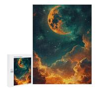 Jigsaw Puzzles for Adults 500 PCS Golden Moonlit Sky Puzzles for Teenagers Precision Cutting Difficult And Challenge Birthday And Unique Gifts 500 PCS