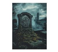 Jigsaw Puzzles for Adults 500 PCS Graveyard with Pentagram Jigsaw Puzzle Toy Wall Decor Analysis And Logic Challenging To Complete 500 PCS