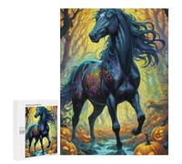 Jigsaw Puzzles for Adults 500 PCS Halloween Horse in Autumn Forest Puzzle for Adults Relax Games Difficult Hard Gifts for Friends And Family 500 PCS