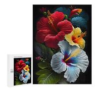 Jigsaw Puzzles for Adults 500 PCS Hibiscus Flower Painting Jigsaws for Adults Relax Games Presents for Women Gifts for Friends And Family 500 PCS