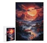 Jigsaw Puzzles for Adults 500 PCS Japanese Waterfall Village Adult Jigsaw Puzzle Relax Games Wall Decoration Gifts for Friends And Family 500 PCS