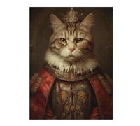 Jigsaw Puzzles for Adults 500 PCS King Cat with A Crown Jigsaw Puzzle Toy Wall Decor Analysis And Logic Challenging To Complete 500 PCS