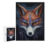 Jigsaw Puzzles for Adults 500 PCS Kitsune Fox Mask Charm Adult Puzzles Family Games Home Decoration Gifts for Friends And Family 500 PCS