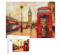 Jigsaw Puzzles for Adults 500 PCS London England UK Painting Puzzle for Adults Hands-on Game Wall Decoration Fun Activities at Home 500 PCS