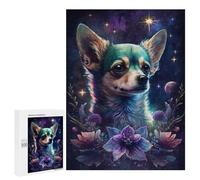 Jigsaw Puzzles for Adults 500 PCS Magical Chihuahua Dreamscape Puzzle For Teenagerss But Fun And Humorous Wishlist with Santa Claus Unique Birthday And Xmas Gifts 500 PCS