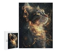 Jigsaw Puzzles for Adults 500 PCS Magical Fire Cat Artwork Jigsaw Puzzles for Teenagers Improve Memory Train Your Brain And Hands Stress Reduction Gifts 500 PCS