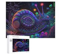 Jigsaw Puzzles for Adults 500 PCS Magical Neon Snail in Fantasy Forest Puzzle for Adults Relax Games Difficult Hard Gifts for Friends And Family 500 PCS