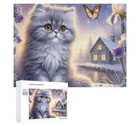 Jigsaw Puzzles for Adults 500 PCS Magical Winter Night Cat Scene Jigsaw Relaxing Games Analysis And Logic Unique Birthday And Xmas Gifts 500 PCS