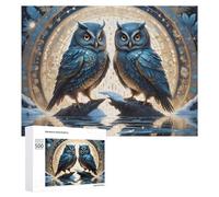 Jigsaw Puzzles for Adults 500 PCS Magical Winter Owls Jigsaw Relaxing Games Analysis And Logic Unique Birthday And Xmas Gifts 500 PCS