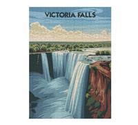 Jigsaw Puzzles for Adults 500 PCS Majestic Victoria Falls Adult Jigsaw Puzzle Brain Teaser Game A Work of Art Challenging To Complete 500 PCS
