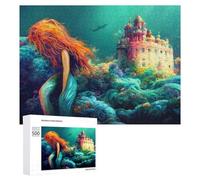 Jigsaw Puzzles for Adults 500 PCS Mermaid's Underwater Palace Jigsaws for Adults Fun Games Perfect Decoration Challenging To Complete 500 PCS