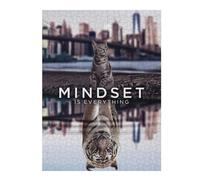 Jigsaw Puzzles for Adults 500 PCS Mindset Is Everything Cat Adult Puzzles Family Games Hand Speed Race Unique Birthday And Xmas Gifts 500 PCS