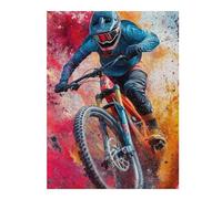 Jigsaw Puzzles for Adults 500 PCS Mountain Biker in Action Jigsaws for Adults Relaxing Games Wall Decoration Fun Activities at Home 500 PCS