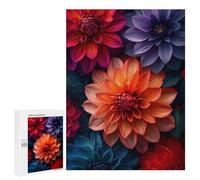 Jigsaw Puzzles for Adults 500 PCS Multicolor Dahlia Flowers Jigsaws for Adults Relax Games Presents for Women Gifts for Friends And Family 500 PCS