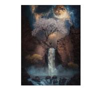 Jigsaw Puzzles for Adults 500 PCS Mystical Moonlit Waterfall Jigsaws for Adults Relaxing Games Wall Decoration Fun Activities at Home 500 PCS