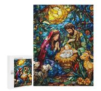 Jigsaw Puzzles for Adults 500 PCS Nativity Scene Stained Gla Adult Jigsaw Puzzle Relax Games Wall Decoration Gifts for Friends And Family 500 PCS