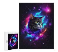 Jigsaw Puzzles for Adults 500 PCS Nebula Galaxy Cat Jigsaws for Adults Toy Wall Decor Perfect Decoration Challenging To Complete 500 PCS